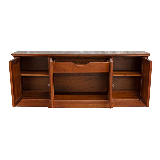 1990s Lexington Bob Timberlake Solid Cherry China Hutch & Base For Sale - Image 12 of 17