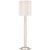 Traditional AERIN by Visual Comfort Signature Shae 65" Sculpted Floor Lamp in Gilded Iron with Linen Scallop Shade For Sale - Image 3 of 3