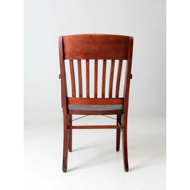 Antique Wooden Library Chair For Sale - Image 10 of 12