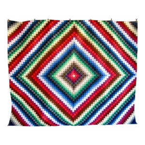 American Mid Century Modern Amish Diamond Design Quilt