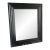Mid-Century Modern Black Beveled Mirror – 1970s Edged Frame For Sale