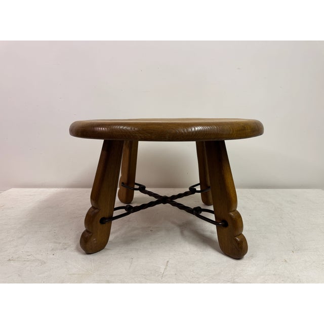 1970s Vintage French Oak and Wrought Iron Coffee Table, 1970s For Sale - Image 5 of 13