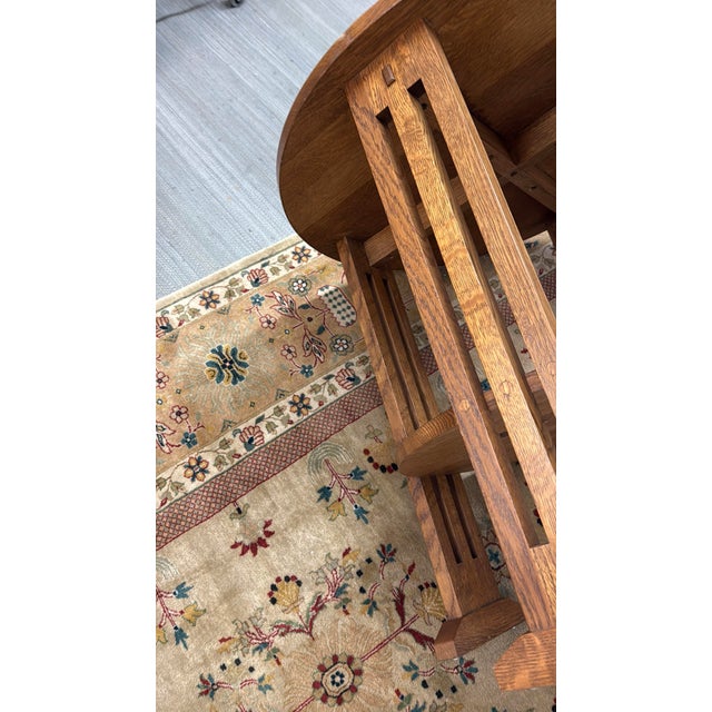 Wood Stickley Mission Collection Round End Table For Sale - Image 7 of 12