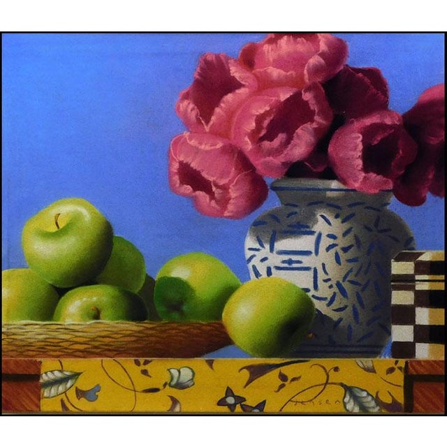 Original Pastel on paper by James Jensen "Green Apples" Hand signed by the artist Art Size: 26"x 28" Paper Size: 15" x 13"...