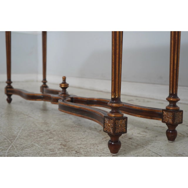 2010s Maitland Smith French Louis XVI Style Mahogany & Gold Console Table For Sale - Image 5 of 15