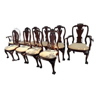 1950s Set of 10 Mahogany High Back Dining Chairs by the Froelich Co. Usa For Sale