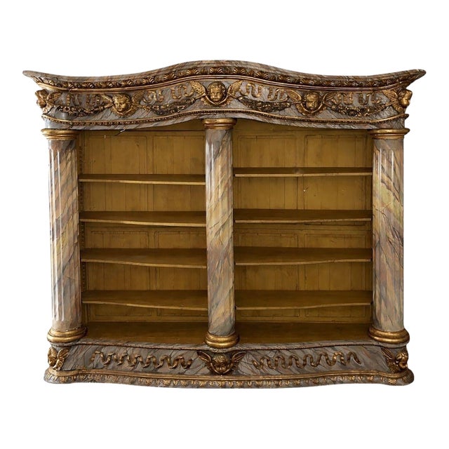 Monumental Mid-19th Century French Painted and Gilded Bibliothèque / Bookcase For Sale