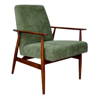 Lis Lounge Chair with Olive Upholstery by Henryk Lis, 1970s For Sale