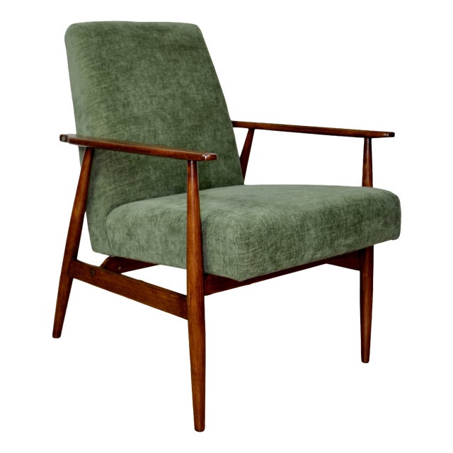 Lis Lounge Chair with Olive Upholstery by Henryk Lis, 1970s For Sale