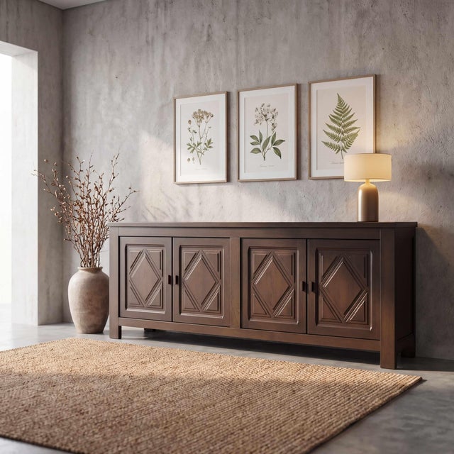 Vintage French Oak Brutalist Sideboard, 1970s For Sale - Image 6 of 11