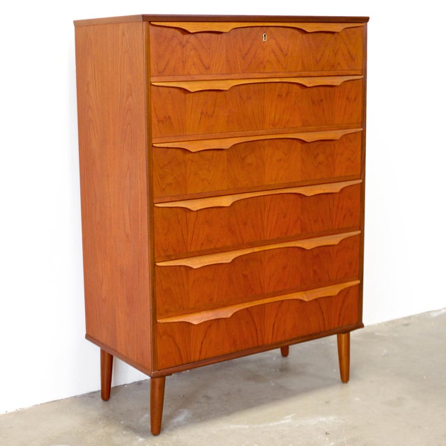 Wood Trekanten–Hestbæk 6 Drawer Teak Dresser Designed by Claus Okholm For Sale - Image 7 of 10