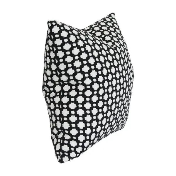 Contemporary Schumacher Betwixt Black 17" Square Pillows With Feather Down Inserts - Pair For Sale - Image 3 of 4