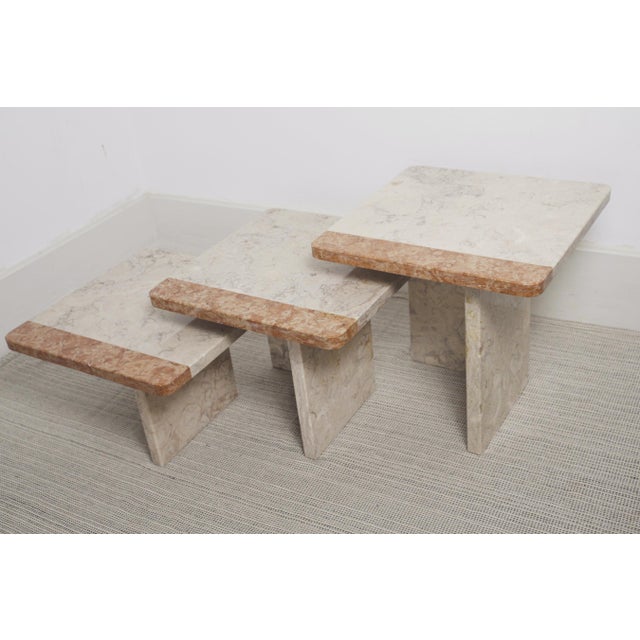 1980s Postmodern Marble Nesting Tables, 1980s, Set of 3 For Sale - Image 5 of 18