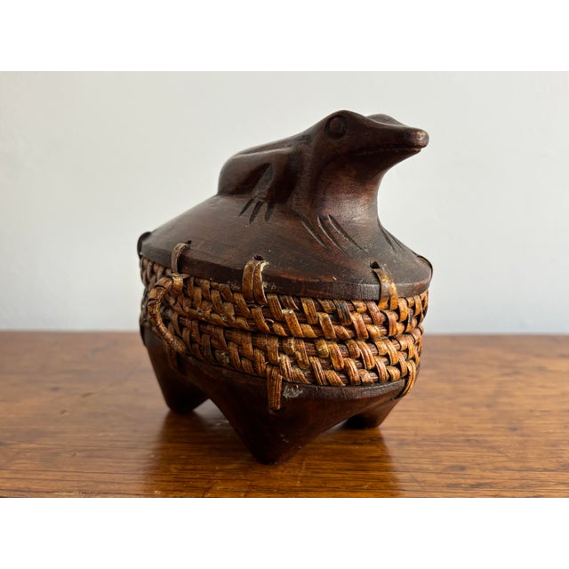 Contemporary Small 1980s Wooden Frog Box For Sale - Image 3 of 7