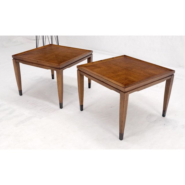 Mid 20th Century Pair of Mid Century Modern Square Walnut Side End Tables Removable Legs MINT! For Sale - Image 5 of 12