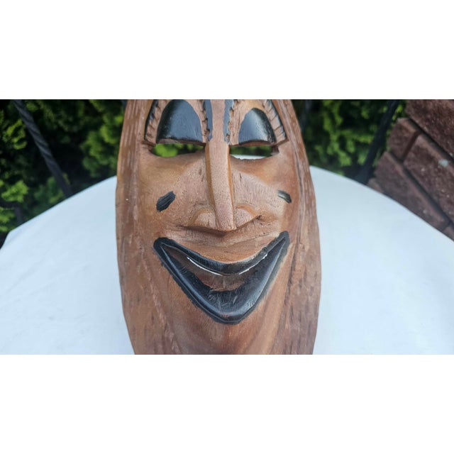 Vintage Wooden African Mask, 1960s For Sale - Image 3 of 10