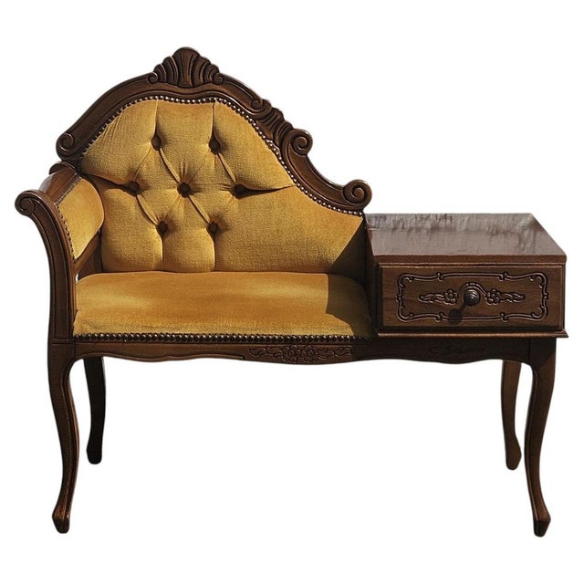 Italian Telephone Gossip Bench, 1960s For Sale - Image 9 of 9