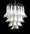 Vintage Clear and Milky White Murano Glass and Crystal Petals Chandelier, Italy, 1981 For Sale - Image 3 of 14