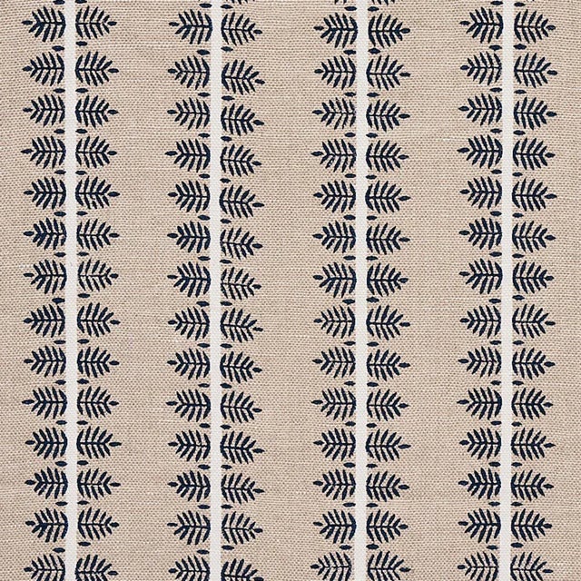 Traditional Sample - Schumacher Alva Hand Block Print Fabric in Blue For Sale - Image 3 of 3