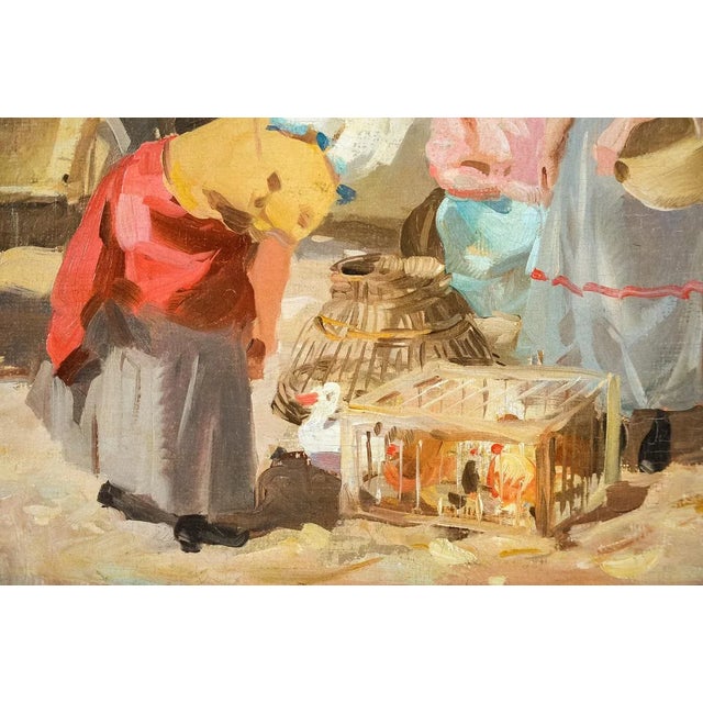 Gyula Nemeth -Women at an Outdoor Market- Hungarian Oil Painting C.1910 For Sale In Los Angeles - Image 6 of 8