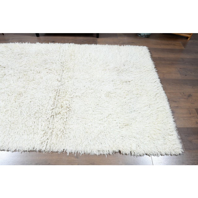 1970s Vintage Persian Handmade Wool Cotton Bei̇ge Area Rug For Sale In San Francisco - Image 6 of 11