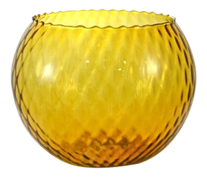 Amber Empoli Mid-Century Modern Optic Glass Ball Vase