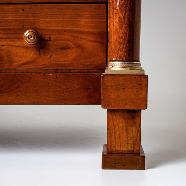 Wood Empire Chest of Drawers with Columns, France, Early 19th Century For Sale - Image 7 of 12