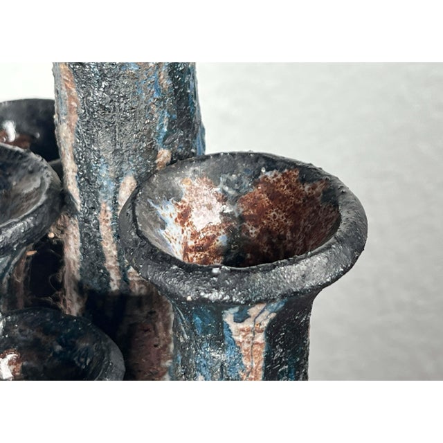 Large Mid-Century Modern Brutalist German Studio Pottery Chimney Vase from Gerhard Liebenthron, 1974 For Sale - Image 12 of 18