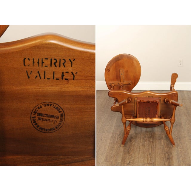 Frederick Duckloe Cherry Windsor Style Writing Armchair For Sale - Image 9 of 12