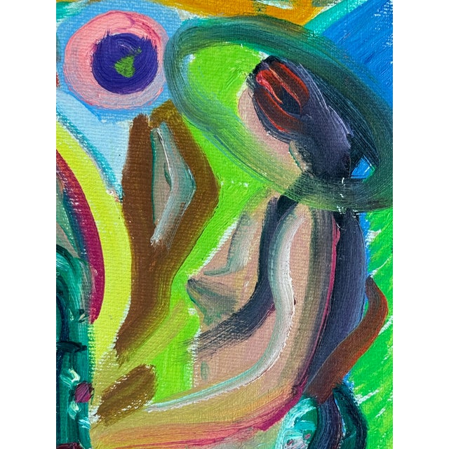 1956 Signed Charles Lapicque Original French Oil on Canvas Abstract Painting For Sale - Image 4 of 6