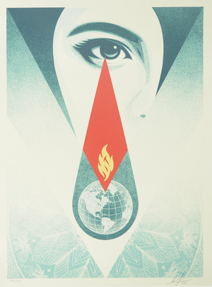Shepard Fairey, Tear Flame, Lithograph