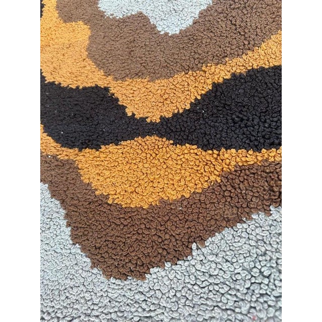Vintage French Round Hand-Knotted Cogolin Rug, 1960s For Sale - Image 18 of 18