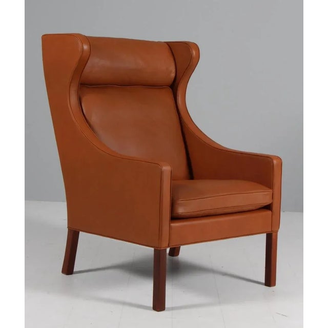 Set of Wingback Chair and Ottoman by Børge Mogensen for Fredericia For Sale - Image 5 of 11