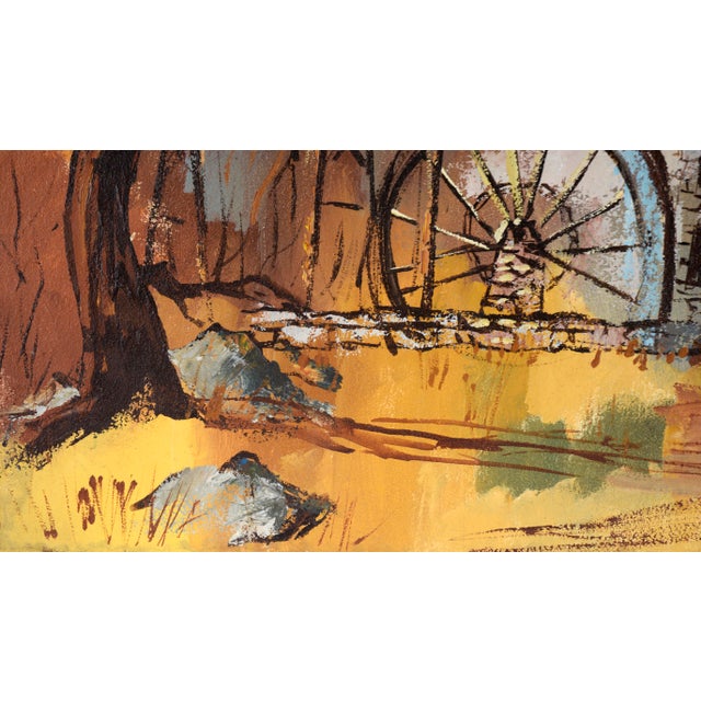 Forbes Mill, Los Gatos - Historic Landscape Original Oil on Masonite by Stella Leis For Sale In Monterey, CA - Image 6 of 9