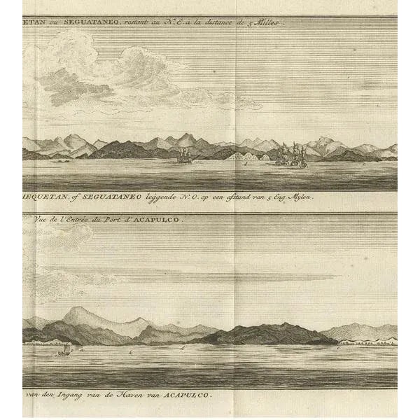 Anson, Zihuatanejo and the Harbour of Acapulco, 1749, Print For Sale - Image 4 of 5