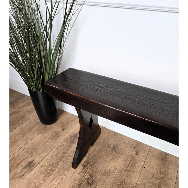 Italian Antique Wooden Bench, 1890s For Sale - Image 3 of 10