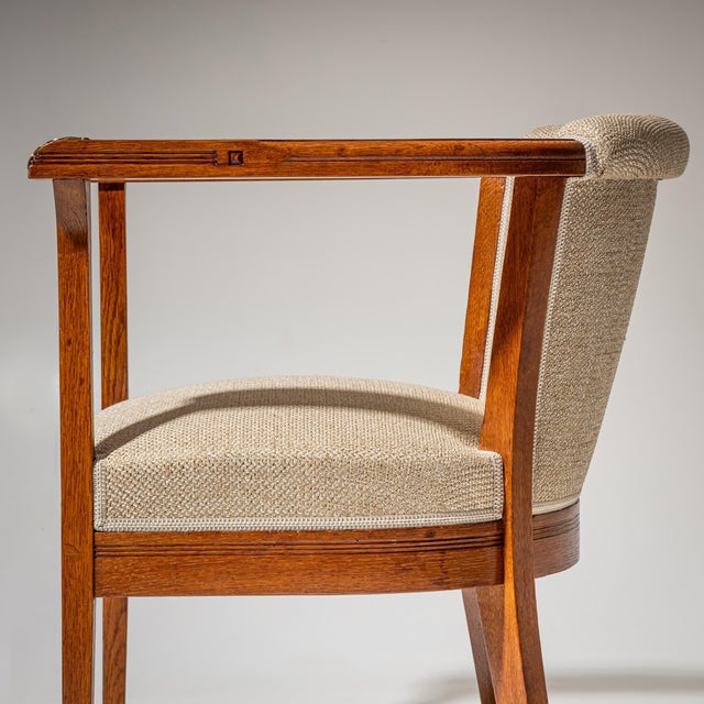 Wood Pair of Art Nouveau Armchairs, attributed to Angelo Sello, Italy, early 20th cen For Sale - Image 7 of 12