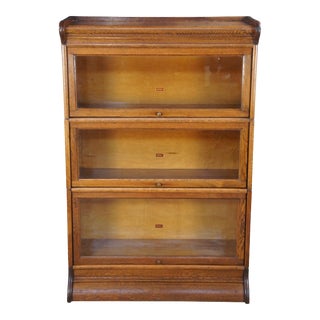 Early 20th Century Antique Weis Quartersawn Oak Mission Barrister Library Bookcase Lawyers For Sale