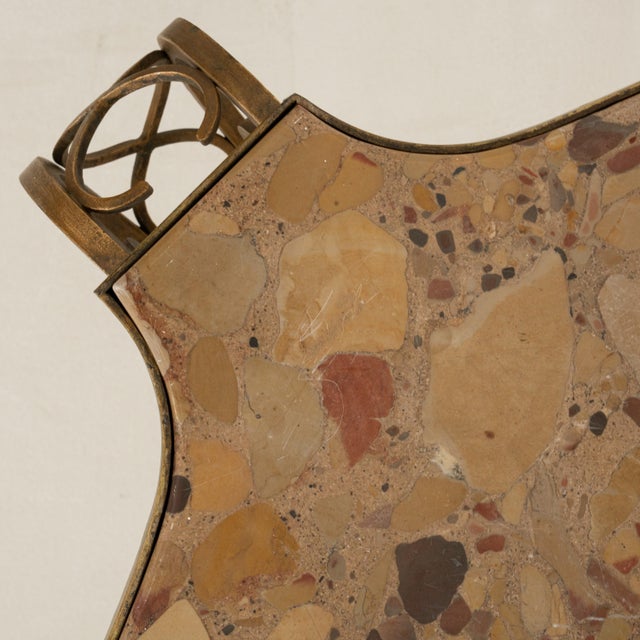 Metal Art Deco Wrought Iron Console Table with Marble Top For Sale - Image 7 of 15