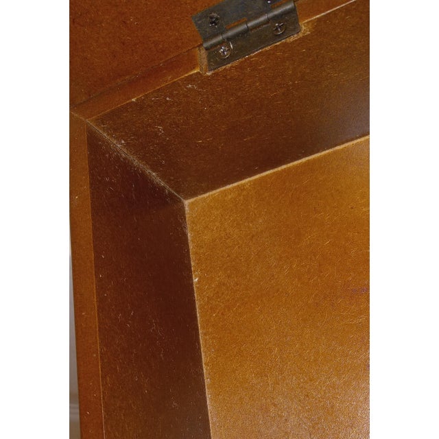 Traditional Country Rustic Elegant Box: Solid Wood, Hinged Lid, Gold Tone Trim, Scalloped Walnut Ornamental Facial Tissue Napkin Holder Decor For Sale - Image 12 of 18