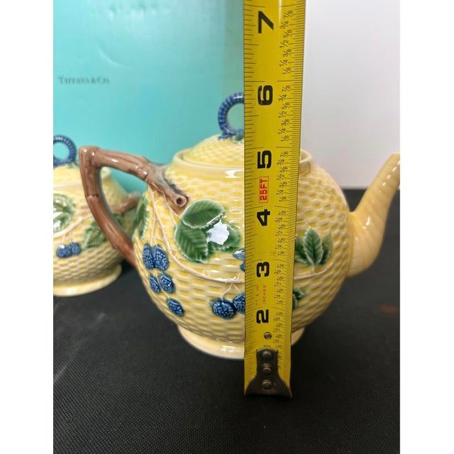 Tiffany and Co. Tiffany & Co. American Majolica “Blackberries” Tea Service With Original Box, Circa 1880–1900 For Sale - Image 4 of 12