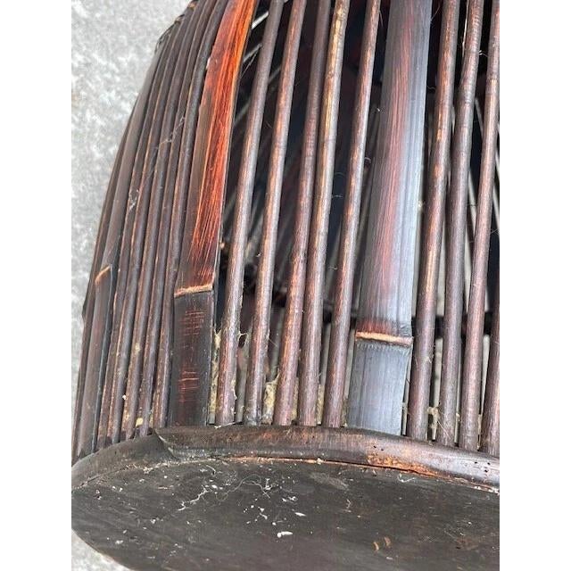 20th Century Cool Retro MCM bamboo decor basket 26" tall For Sale - Image 12 of 18