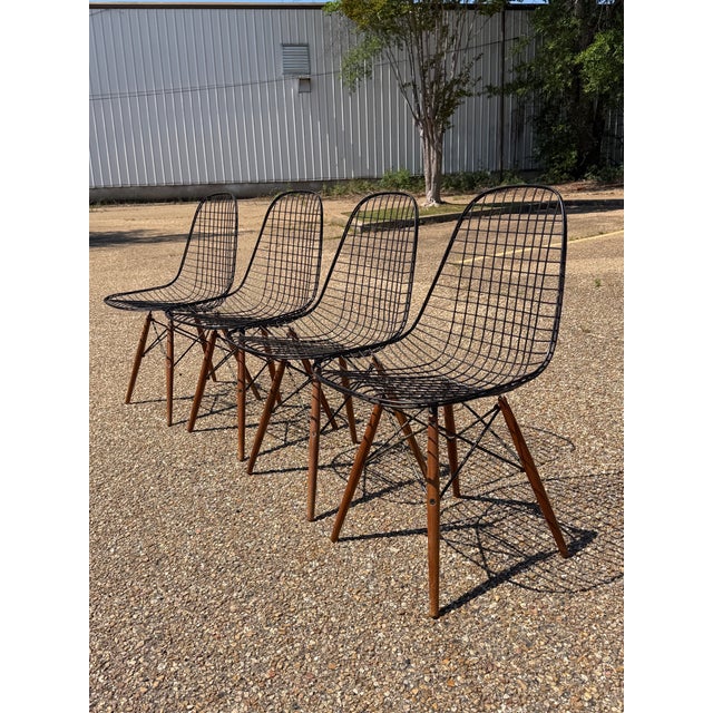 1950s 1950s Attributed to Herman Miller Eames Wire Chairs For Sale - Image 5 of 12
