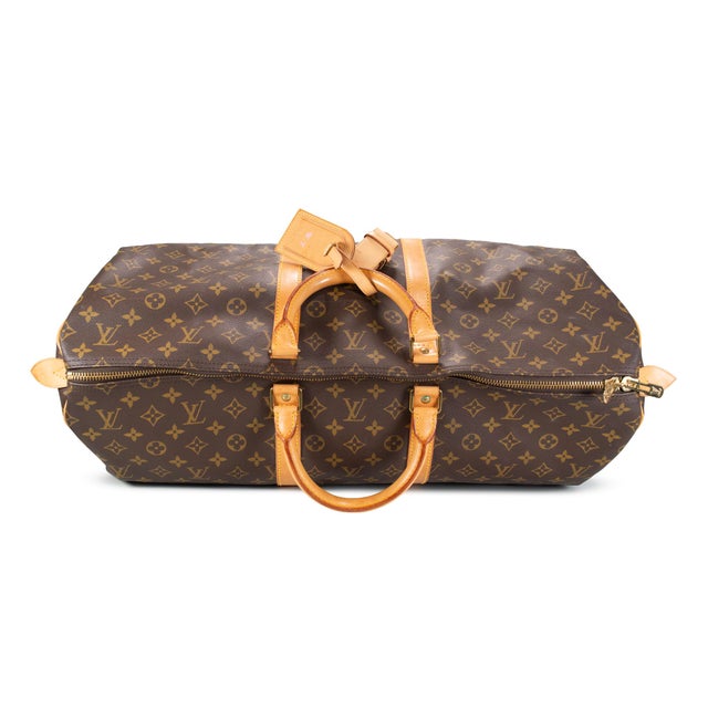 Modern Louis Vuitton Keepall 55 Monogram Leather Top Handle Travel Bag For Sale - Image 3 of 11