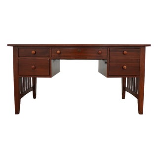 Vintage Ethan Allen American Impressions Solid Wood Writing Desk For Sale