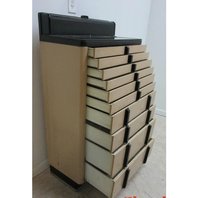 1940s Art Deco Dental Cabinet Industrial Medical Chest Dresser Tan 10 Drawer For Sale In Philadelphia - Image 6 of 11