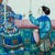Blue Trio of Fine Chinese Export Paintings on Mulberry Pith Paper, 19th Century For Sale - Image 8 of 18