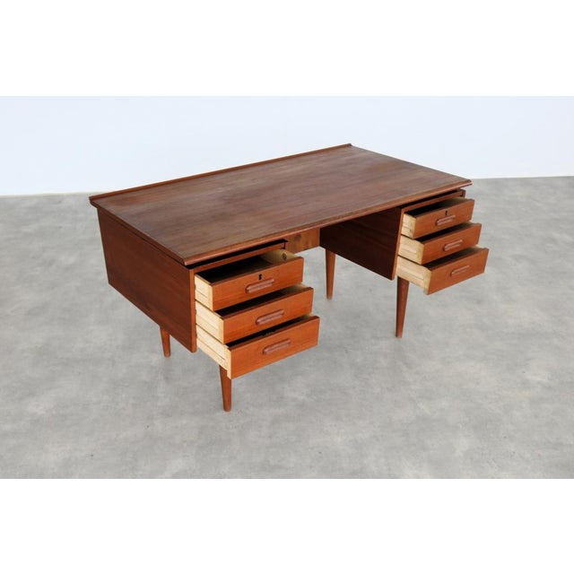 Wood Vintage Danish Desk in Teak, 1960s For Sale - Image 7 of 12