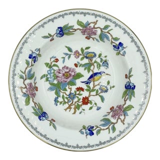 1980s Vintage Aynsley Pembroke Floral & Bird Motif Soup Bowl For Sale