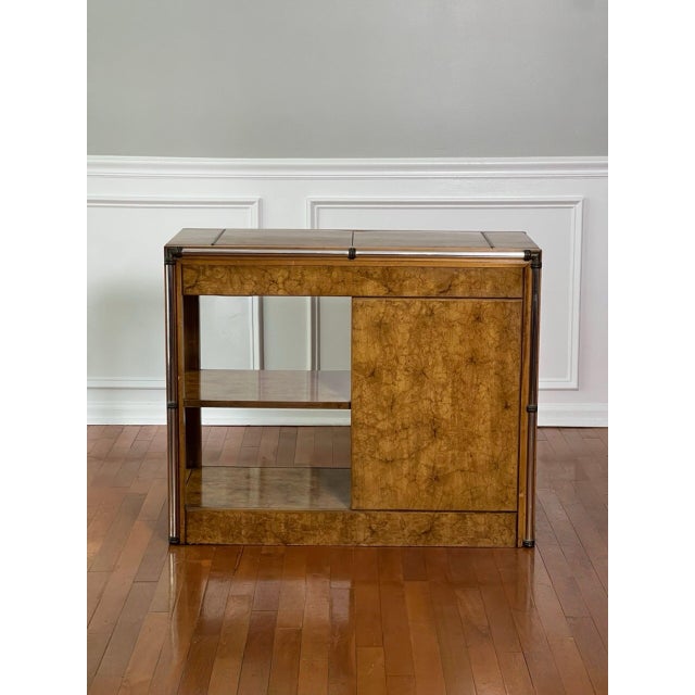 Midcentury Hollywood Regency Expandable Burl Wood Server For Sale - Image 12 of 18